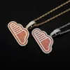 Punk Dual Color Full Red CZ Zircon Cloud Pendant Necklace For Men And Women Fashion Hip Hop Trendy Accessories Bling Bling Cubic Zirconia Stone Rapper Jewelry Gifts