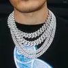 Correntes Hip Hop Jóias Moda 18K Banhado A Ouro Latão CZ Zircon Diamante Luxo Iced Out Miami Cuban Link Chain Colar Para Homens Mulheres