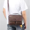 Sacos de laptop vintage bolsa de ombro mini maleta para homens negócios tote pu bolsas de couro bolsa ipad breifcases lado quadrado crossbody 231027