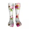 Calcetines de hombre Hermosa Acuarela Flor Rectángulo Unisex Novedad Equipo Divertido Regalo Loco