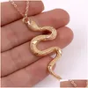 Pendentif Colliers Mode Punk Serpent Collier Femmes Simple Chaîne En Or Ras Du Cou Bijoux Déclaration Personnaliser Cadeau Drop Livraison Pendentifs Dhty2