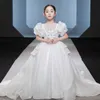 Girls First Holy Beautiful Flower Dresses For Weddings Crystals Ball Gown Little Girl Wedding Communion Pageant Gowns 403
