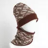 Sjaals Winter en herfst gebreide set muts sjaal voor dames haarbalhoeden print ring hals sjaals unisex warm houden heren kraag sjaals 231027