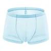 Underbyxor sexiga underkläder för män boxare transparenta pinstripe shorts andningsboxare hombre män trosor trosor