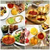 Миски, 6 шт., миска для соуса, поднос для суши, приправа, круглая сервировочная тарелка, декоративная посуда золотого цвета