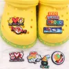 MOQ 20Pcs PVC Cartoon Proud Peace Love Lucky Rainbow Hope Four Leaf Clover Tai Chi Shoe Parts Accessories Designer Decorations Buckle Charms For Kids