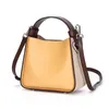 Abendtaschen, glatte Textur, Rindsleder, Schultertasche für Damen, luxuriöses Design, gelbe Damen-Eimer-Handtaschen mit abnehmbarer Innentasche