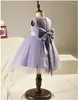 Sukienki dla dziewczynek elegancka sukienka ślubna wielka bow moda dziewczyny świetna jakość fioletowa diamentowa frez w tiulu impreza księżniczka 2-12Y