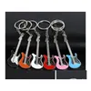 Porte-clés Longes Nouvelle Mode Guitare Métal 6 Couleur Porte-clés Mignon Musical Voiture Porte-clés Sier Couleur Pendentif Pour Homme Femmes Fête Cadeau Dr Dh4Cg