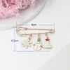 Partihandel Fashion Christmas Brosch med Candy Cane Santa Present Box Charms Safety Pin For Women Xmas Gift Jewelry Multi Models