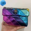 Kurt Geiger Mini Kensington Shoulder Bags Real Leather Handbag Rainbow Micro Fiber Eagle Head Luxury Deigner Bag Cross Body Purse med Fullk6