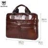 Laptoptassen BULLCAPTAIN Leren tas Toplaag 15" Heren Aktetas Werk Zakelijk Reizen 053 231027