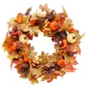 Juldekorationer 50 cm Autumn Wreath Decoration Artificial Maple Leaves Pumpkin White Fruits Tree Root Garland Halloween Decor 231027