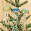 Dekoracje świąteczne Glass Pearl Jellyfish wisiorka Dekoracja Dekoracja Dekoracja domu Ozdoby Navidad Natal Gift 2024 Rok 231027