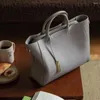 Evening Bags 2024 Simplel Large Commuter Office Lady Tote Grey Soft Togo Cowhide Leather Women Handbag Winter Travel Shoulder Bag