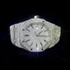 Moissanite elmaslarla doludur elmas-şık kişilik watchluxury yüksek kaliteli özel buzlu vvs 1/vs1 sertifikalı kadın parazitli saat kutusu ayarlayıcı