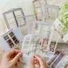 Journamm 10pcs/pack Creative Hollow Out Window Stickers Collage Junk Journal DIY Scrapbooking Decor Aesth