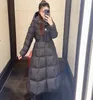 Veste femme hiver longues vestes vers le bas manteaux bouffants taille façonnant ourlet ample col de cheveux de renard chaud mode Parkas avec ceinture dame manteau vêtements d'extérieur poche