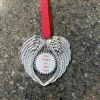 Nya sublimeringsämnen Angel Wing Ornament Juldekorationer Guld Silver Blanks Xmas Tree Hanging Kan anpassa din egen bild och bakgrund FY3980