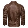 Motorcycle Apparel 2023 Autumn/Winter Men's Leather Jacket Racing Wear Large Polo Collar Premium Coat