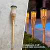 Bambu solbelysning flam gräsmatta lampdekoration hus staket väg automatisk belysning fackla trädgårdsmaterial