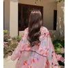 女性用トレンチコートサンプロテクション服ピンクカジュアルフード付き長い夏の光と通気性のある日焼け止めジャケットの性格コート