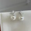 Pendientes de tuerca Ventfille de Plata de Ley 925 para mujer, regalo, mariposa de cristal, perla, temperamento, joyería romántica dulce