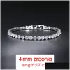 Tennisarmband för kvinnor Round Crystal Gold Färg Bangle Chain Wedding Drop Delivery DHGARDEN OT6TJ