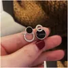 Boucles d'oreilles rondes noires exquise petite boucle d'oreille pour les filles mode oreille bijoux anneaux inhabituels bijoux livraison directe Dhgarden Otwql