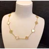 10 Diamond Designer Clover Women Men Necklaces Sier Chain Charm Necklace Rose Gold Sier Plated Gold Chaindesigne22148