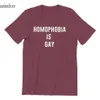 Męskie koszulki Homofobia to gejowskie gry niestandardowe całe ubrania śmieszna fajna koszulka 42314273m