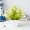 Decorative Flowers 20CM Small Grass Artificial Plant Bonsai Plastic Pot Fake Flower Potted Decoration Home Wedding Table Garden El Room