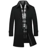 Hommes laine mélanges marque Long manteau hommes mode pois veste mince coton hiver vestes hommes en pardessus abrigo hombre 231027