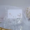 Stud Earrings 2023 Korean Selling Fashion Jewelry 6-piece Set Simple Copper Inlaid Zircon Star Moon Non-standard Tassel