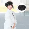 Bérets à paillettes béret femmes se paillettes de mode Vêtements accessoires noirs pour peintre Hat Shiny