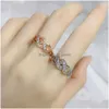 Bague pour femmes style simple forme de vague cristaux autrichiens couleur or rose bijoux de mode Zyr334 Zyr226 livraison directe Dhgarden Otihh