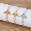 New Arrival Copper CZ Aircraft Chain Bracelet For Women Adjustable Charm Fly Plane Bangle Jewelry Best Party Wedding Trip Gift Fashion JewelryBracelets jewelry