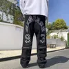 Men's Pants Hip-hop letter embroidery men's and women's straight-leg overalls American style high street ins tide Gothic loose casual pants J231028
