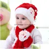 Konst och hantverk 5Style Christmas Hats Scarf Set Plush Santa Claus Cap Decoration pojkar flickor söta hatt halsdukar passar öronmuffs 50 st dro dhcat