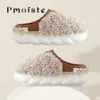 Sandaler Furry Home Slippers For Women Warm Woman's Winter Soft Indoor Platform Shoes With Fur Female House Pmoiste 231027