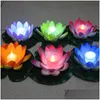 زهور الزهور الزهور أكاليل لامعة LED LED LOTUS شمعة أتمنى مصباح زهرة إيفا الاصطناعية مع الأضواء الإلكترونية لـ HomeFavor DHBML