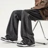 Jeans pour hommes lavés rétro hip-hop jambe large pour ajustement ample pantalon à la mode hommes cargo hommes