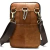 Waist Bags Genuine Leather Men's Small Crossbody Bag Retro Casual Belt Multifunctional Three Layers Shoulder Messenger 231027