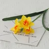 Decorative Flowers Simulation Flower Single Branch Daffodil Nordic Small Fresh Indoor Table Decoration Silk Material Pastoral Natural Style