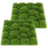 Dekorativa blommor Woodland Garden Party Decor Foam Flocking Simulation Moss Grön bakgrund vägg