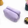 Ins Girls' Solid Color New Plush Pen Bag Handbag Candy Color Portable Sweet Soft Glutinous Makeup Bag Pen Bag 231015