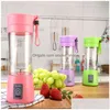 Arts And Crafts Portable Electric Fruit Juicer Cup Vegetable Citrus Blender Juice Extractor Ice Crusher With Usb Connector Rechargea Dhasb
