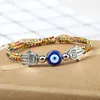 Klassische blaue türkische böse Augen Armbänder für Frauen Hand von Fatima Lucky Red geflochten