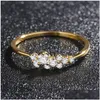 Ring For Women Lady Mini Cubic Zirconia Finger Rings Light Gold Color / Sier Fashion Jewelry Kcr088 Drop Delivery Dhgarden Ot4Ev