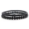 2PCS Dopasowanie mężczyzn Zestaw Bransoletki Naturalne tygrysy Kamienna Braclet Homme Lucky Nylon Rope Braslet Pulseira Masculina Dift Fashion Jewelrybracelets Biżuteria